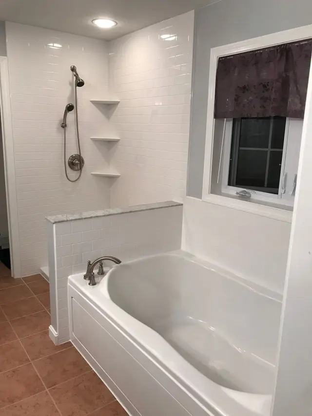Walk-in tub and shower liner transformation in Rockland