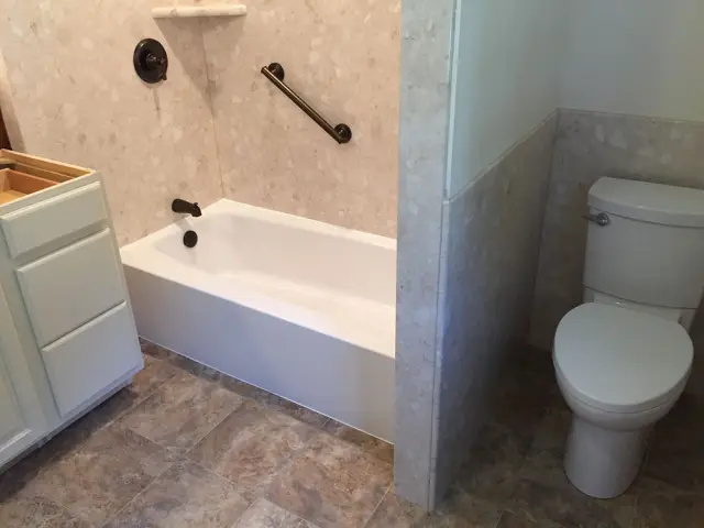Full bathtub and wall surround restoration in Quincy